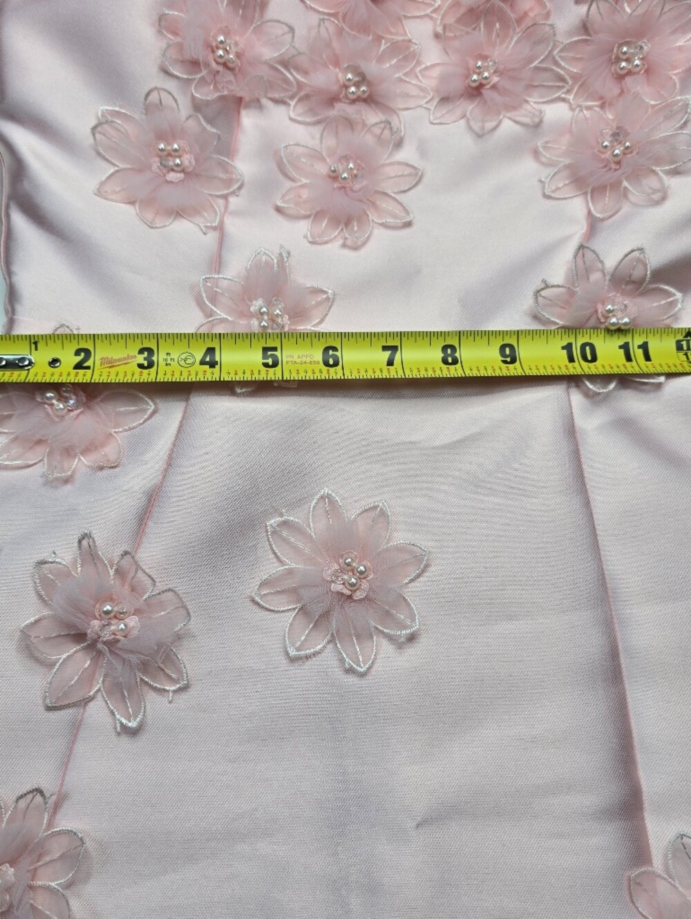 Elliatt x Revolve Elder Dress Blush Pink Satin 3D Floral Mini Dress Womens S - Picture 5 of 7